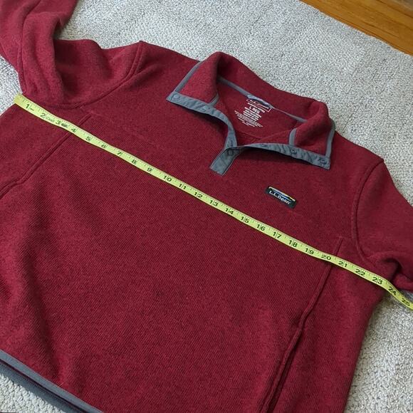 LL Bean Men's Slightly Fitted Red Sweater Fleece Pullover Size Large Reg - Picture 3 of 7